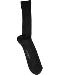 Dolce & Gabbana - Black Cotton Dg Logo Mid Calf Men Socks - Lyst
