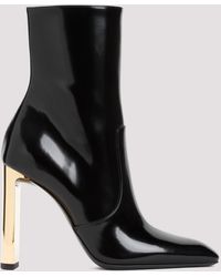 Saint Laurent - Black Drew Brushed Calf Leather Boots - Lyst