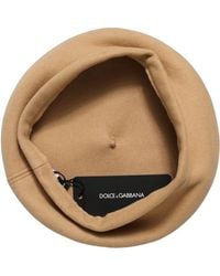 Dolce & Gabbana - Beige Wool French Style Beret Capello Hat - Lyst