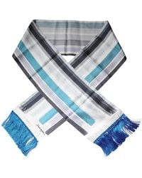 Dolce & Gabbana - Stripes Silk Fringes Neck Foulard Scarf - Lyst