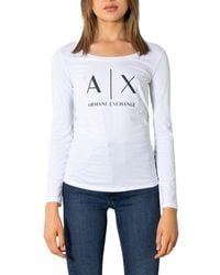ARMANI EXCHANGE - White Cotton Tops & T - Lyst