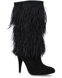 MICHAEL Michael Kors Asha Ostrich Feather-embroidered Boots - Black