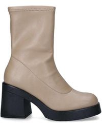Call It Spring Beige Block Heel Ankle Boots\n - Natural