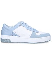 Ck Jeans Pale Blue And White Glitter Low Top Trainers