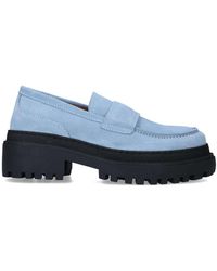 Shoe The Bear Pale Blue Suede Slip On Loafers