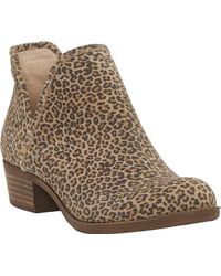 lucky brand baley perforated chop out booties leopard