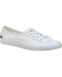 lacoste ziane canvas plimsoll trainers in white