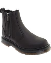dr martens 2976 alyson black leather snowgrip flat chelsea boots