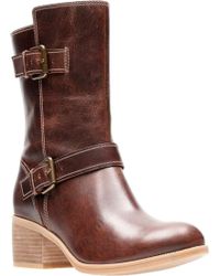 clarks mid calf leather boots