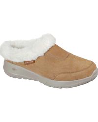 Skechers Suede Relaxed Fit Easy Going Latte Clog in Black - Save 8% - Lyst
