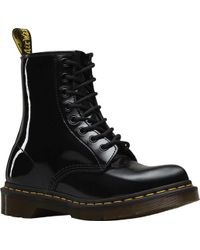 black pascal floral emboss 8 eye boots