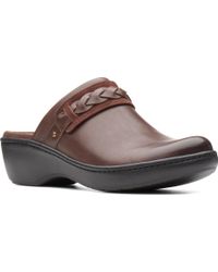 clarks navy blue clogs