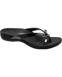 Vionic Rubber Alta Thong Sandal in Black Leather (Black) - Lyst