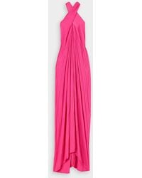 A.L.C. Rio Pleated Maxi Dress In Neon Pink