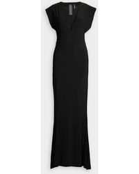 norma kamali v neck rectangle gown