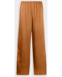 Vince Silk Pajama Pant In Vicuna - Brown