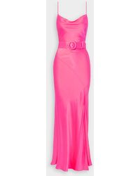 Nicholas Simone Cowl Neck Gown In Paris Pink