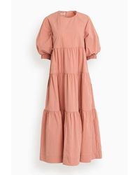Co. Bubble Sleeve Dress In Dusty Pink