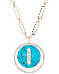 Messika Turquoise Lucky Move Lm Necklace - Blue