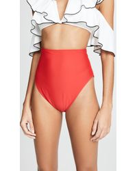 Diane von Furstenberg Hayworth High Waist Bikini Bottoms - Red