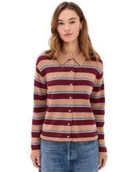 English Factory - Striped Collar Shirt Cardigan - Lyst