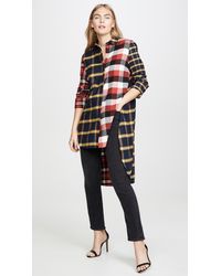 Monse Multi Plaid High Low Shirt - Multicolour