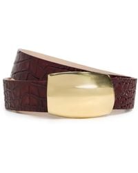 L'Agence - Milou Domed Croc Embossed Belt - Lyst