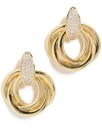 By Adina Eden - Pave Dangling Twisted Knot Stud Earrings - Lyst