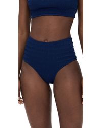 Sea - Shyla Solid Smocked Bikini Bottoms - Lyst