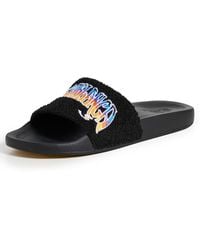 CASABLANCA - Embroidered Terry Sliders - Lyst