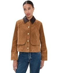Veronica Beard - Walters Leather Cropped Barn Jacket - Lyst