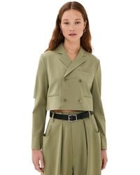 Tibi - Tropical Wool Cropped Lean Shirt Jacket - Lyst