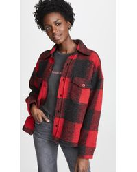 Anine Bing Bobbi Plaid Flannel Jacket - Red
