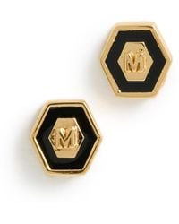 Gwen Beloti - Initial Hex Stud Earrings - Lyst