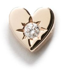 Zoe Chicco - 14K Single Itty Bitty Heart Diamond Stud Earring - Lyst