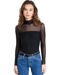 Commando - Chic Mesh Mockneck Long Sleeve Covered Thong Bodysuit - Lyst