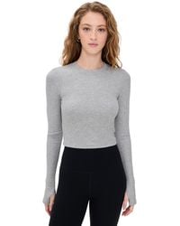 Splits59 - Louise Rib Long Sleeve Crop Tee - Lyst