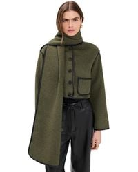 Moon River - Faux Leather Trim Button Down Jacket - Lyst