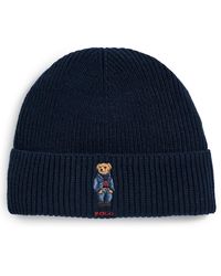 Polo Ralph Lauren - Solid Denim Bear Beanie - Lyst