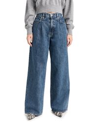 SLVRLAKE Denim - Abby Mid Rise Wide Pleat Jeans - Lyst