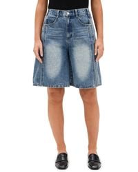 Sea - Spencer Mended Denim Bermuda Shorts - Lyst