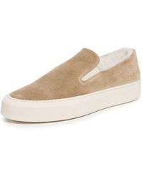 Common Projects - Slip On Suede And Shearling Sneakers - Lyst