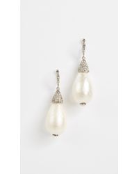 Oscar de la Renta Drop Earrings - White