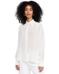 Another Tomorrow - Convertible Pleated Wrap Shirt - Lyst