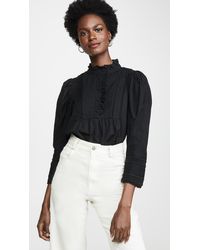 Sea Silva Puff Sleeve Blouse - Black