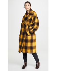 Sea Amber Plaid Coat - Yellow
