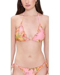 PQ Swim - Embroidered Lettuce Edge Triangle Bikini Top - Lyst