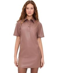 Le Bos - Solene Faux Leather Polo Dress - Lyst