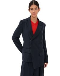 Tibi - Relaxed Suiting Assymetrical Wrap Blazer - Lyst