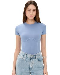 Fleur du Mal - Cotton T Shirt Thong Bodysuit - Lyst